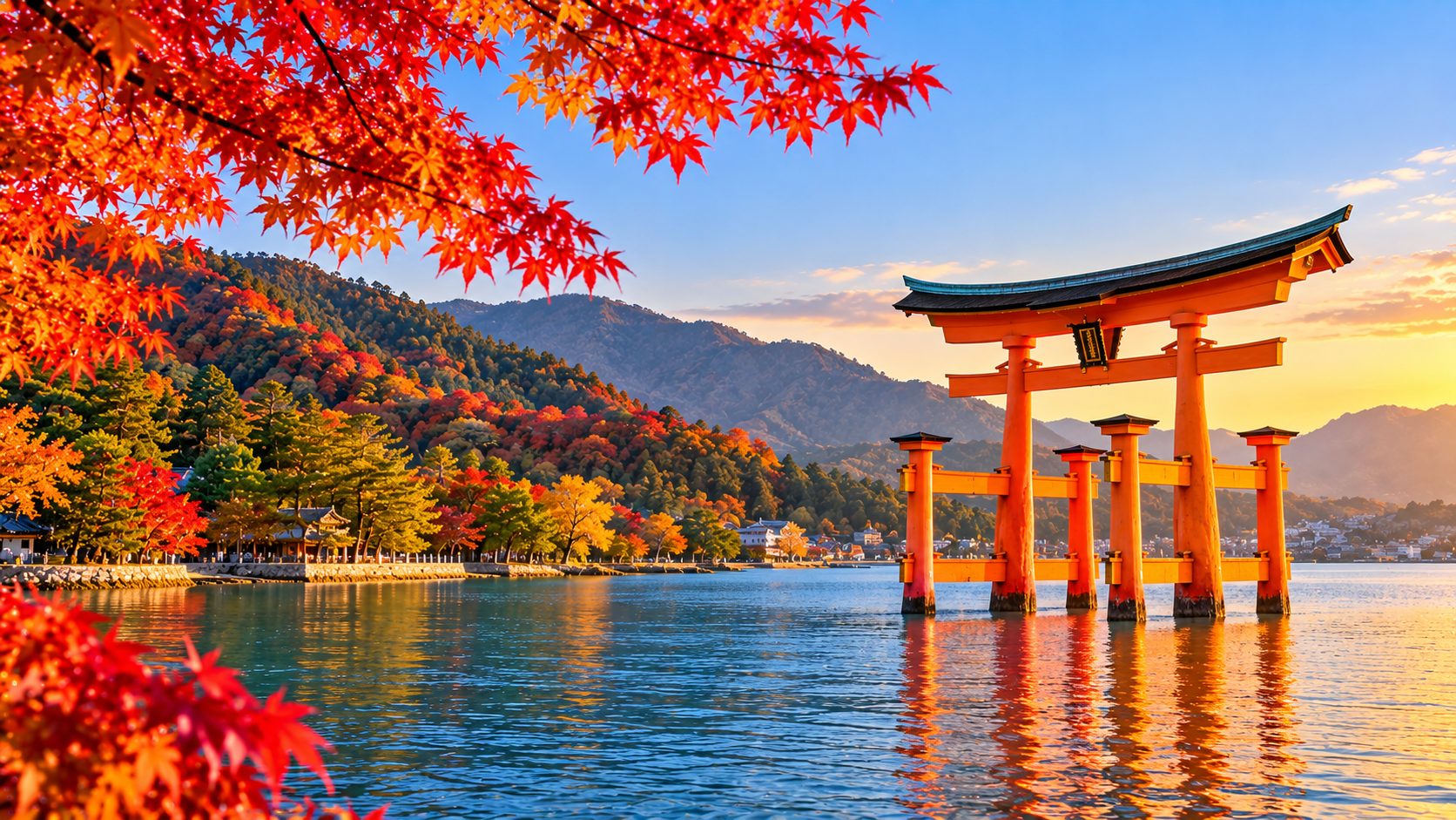 The floating torii gate of Itsukushima Shrine at Miyajima near Hiroshima